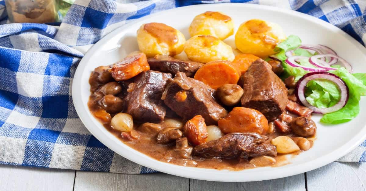 Boeuf bourguignon aux pommes de terre