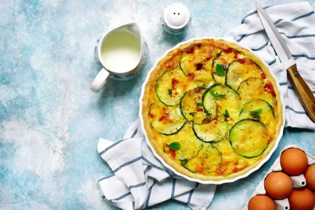 Quiche aux courgette chèvre et tomates
