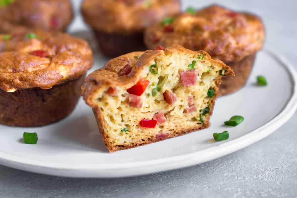 Muffin au bacon et oignons verts