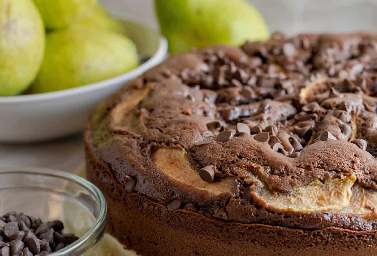Gâteau au chocolat et aux poires