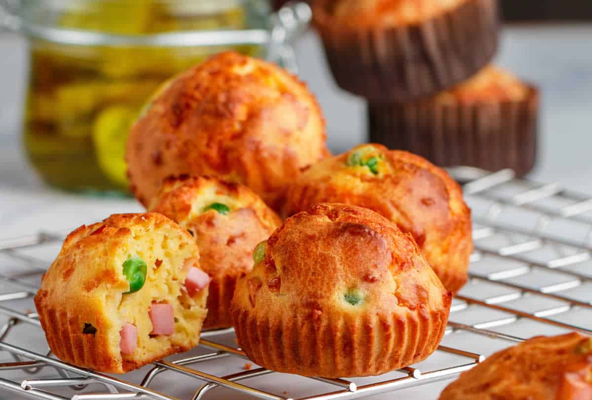 Muffins aux jambon et pois