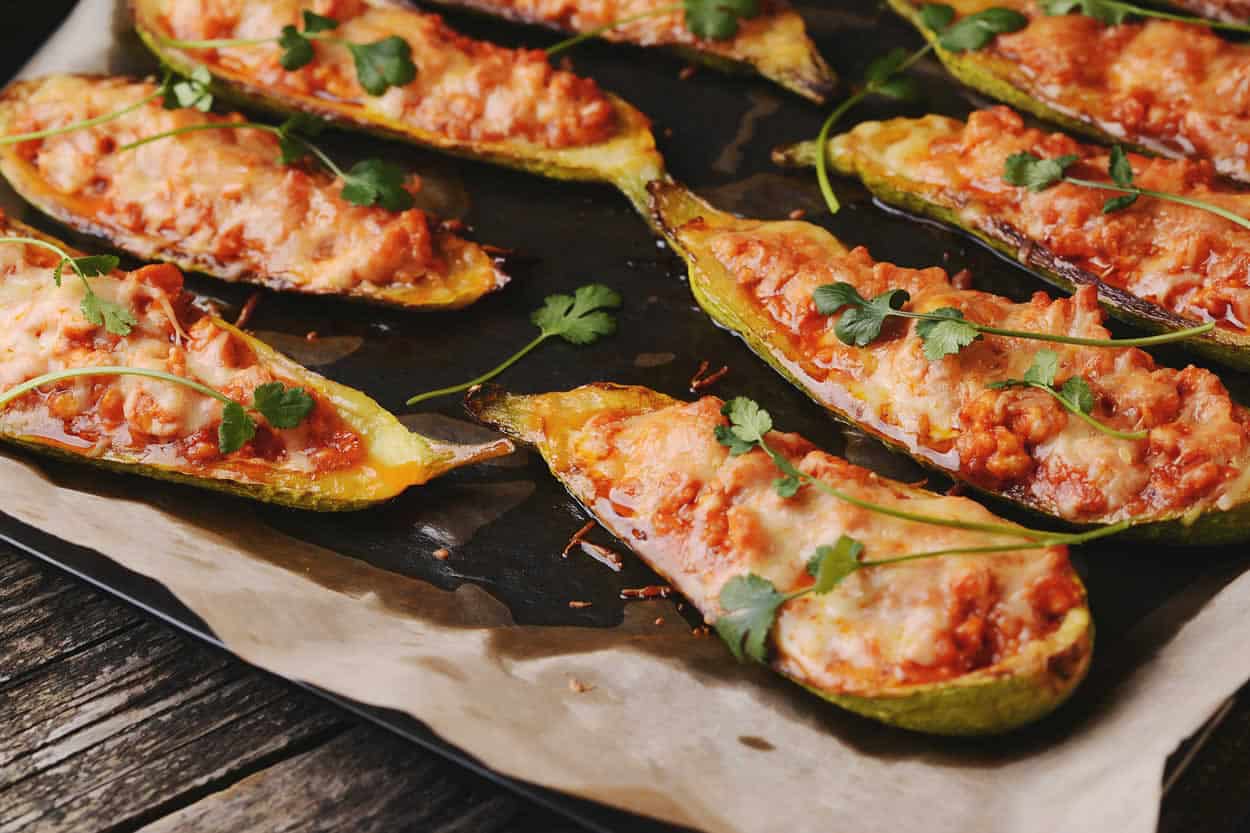 Aubergines farcies au fromage et tomate