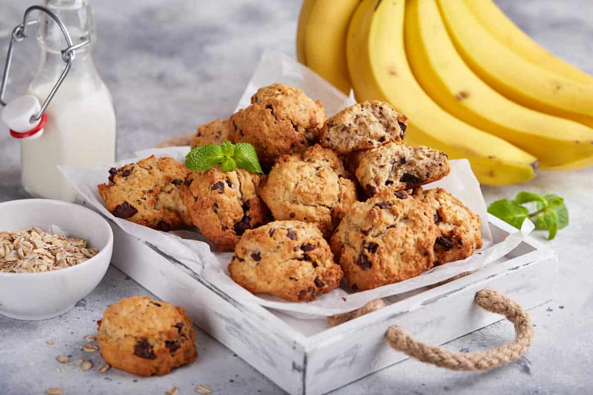 Biscuits aux flocons d'avoine bananes et chocolat