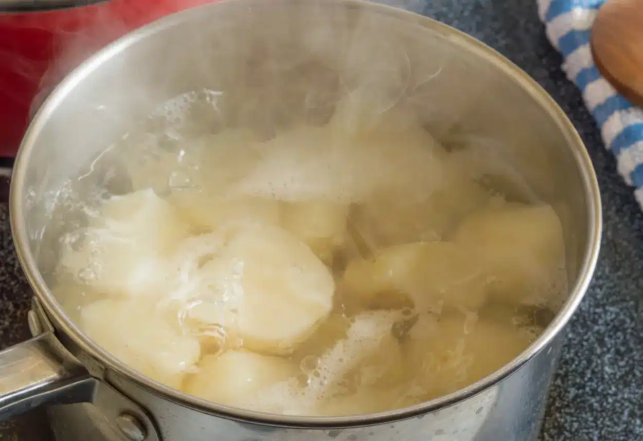 Cuisson des pommes de terre à l'eau bouillante