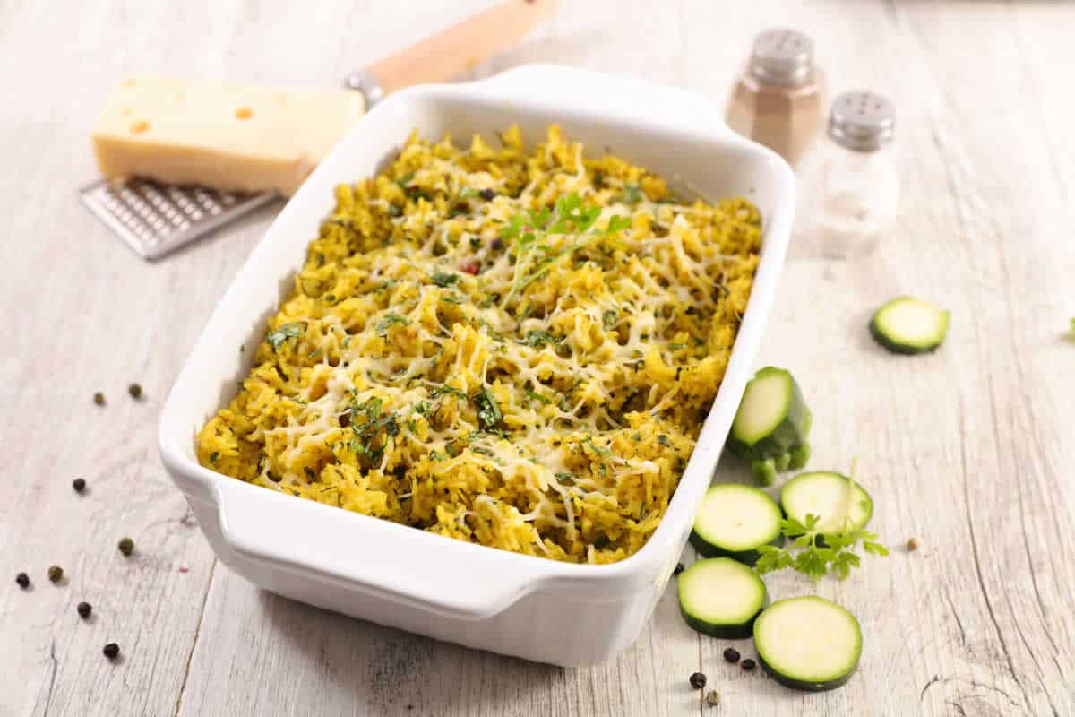 Gratin léger aux courgettes et riz