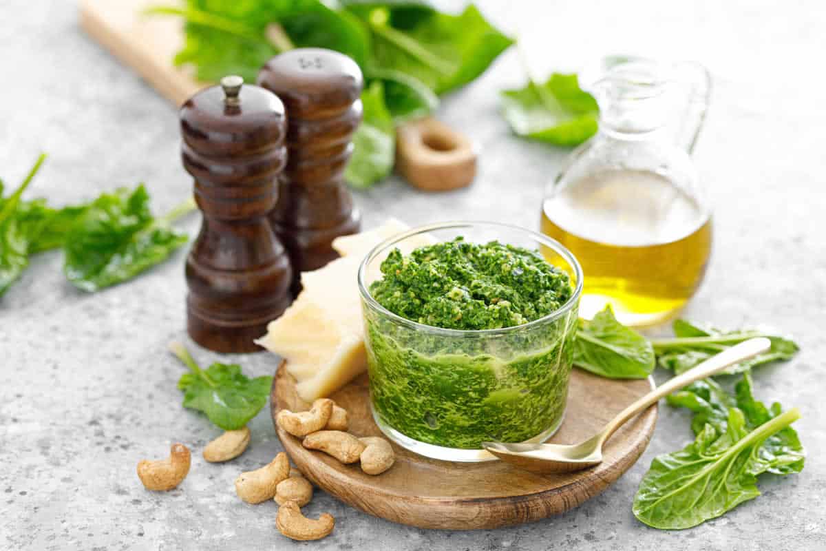 Sauce pesto épinard noix de cajou
