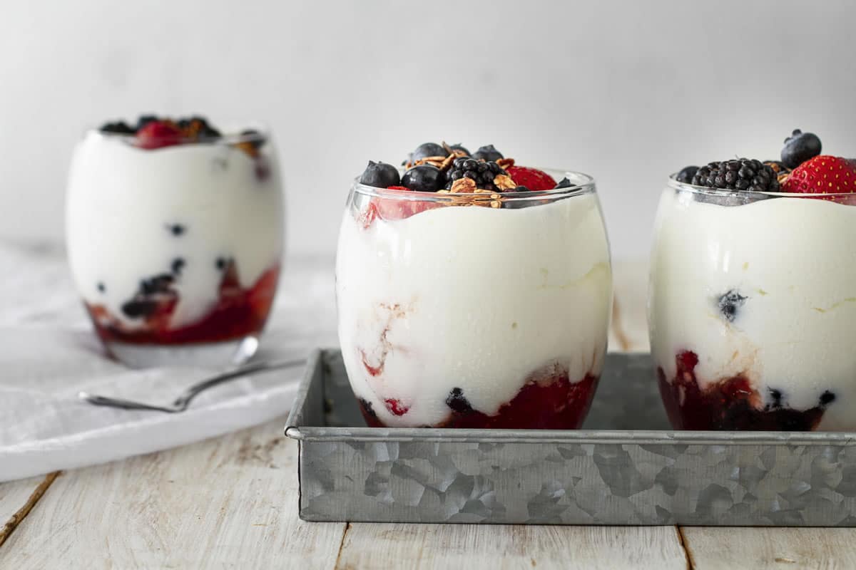 Verrines fraises et yaourt