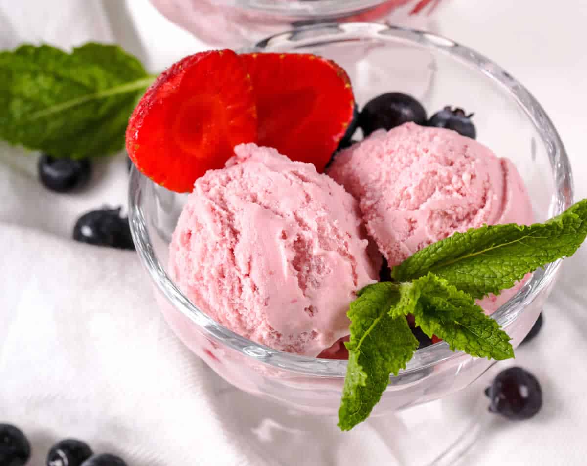Glace fraise maison