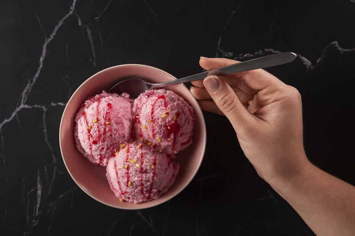 Crème glacée à la fraise