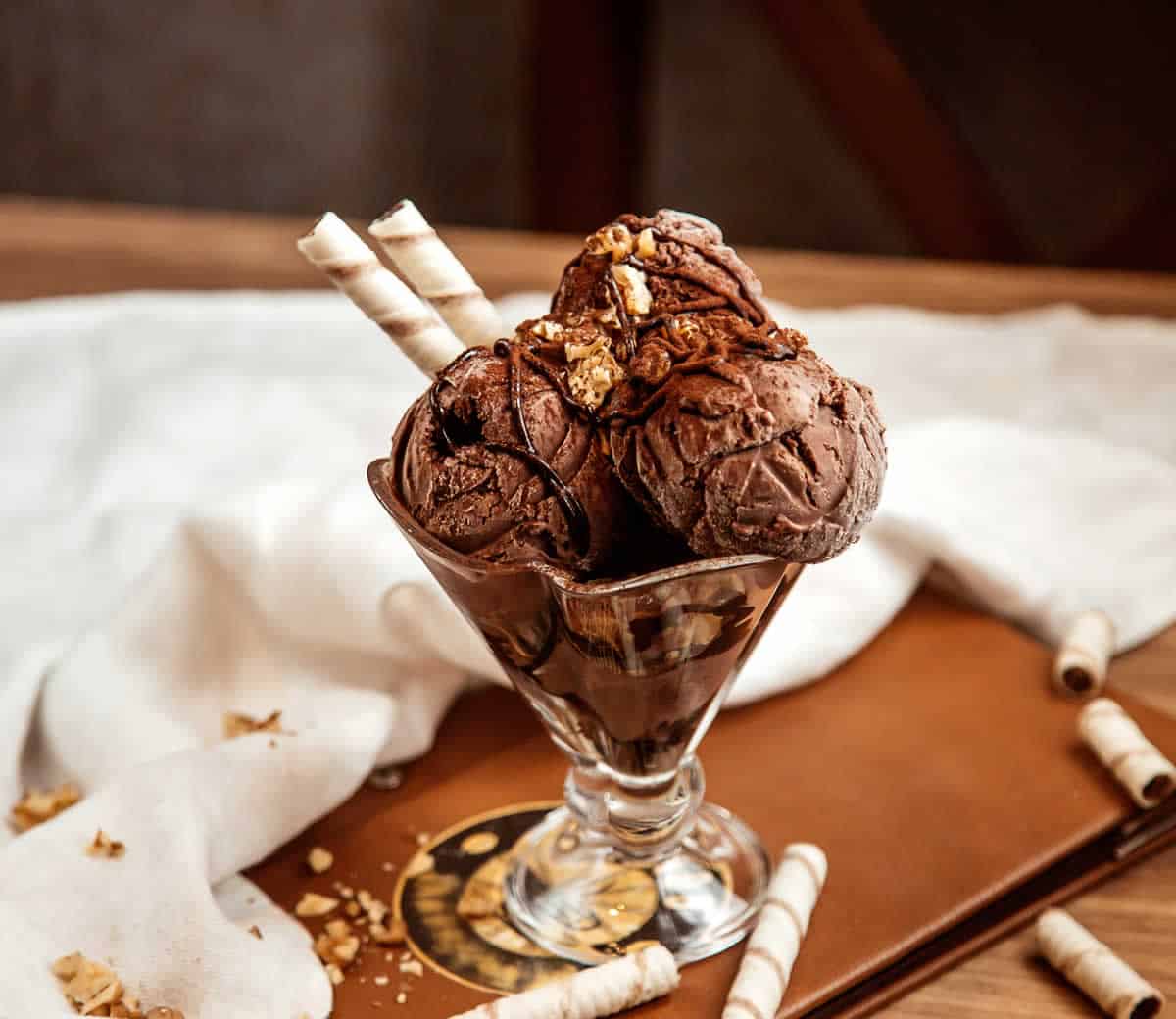 Glace au chocolat noir