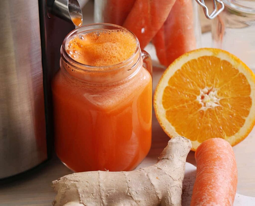 Jus détox carotte orange et gingembre