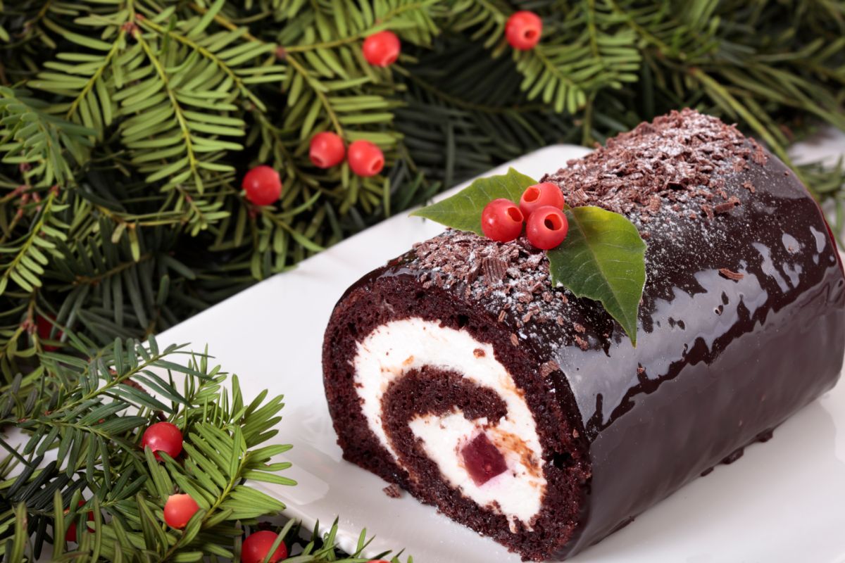 Bûche de Noël au chocolat et au mascarpone