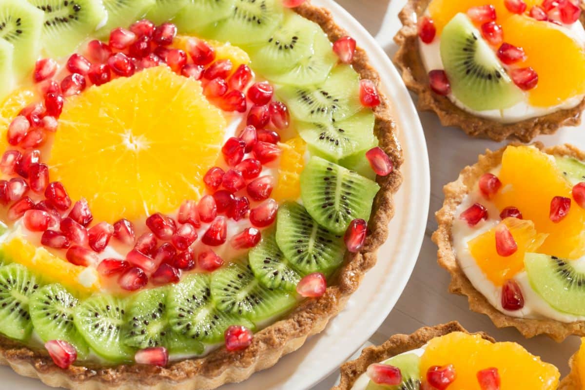 Tarte orange kiwi et grenade