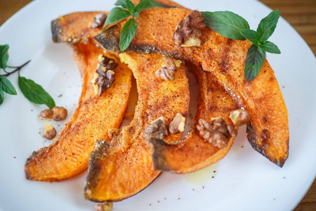 Tranches de citrouille grillées au four