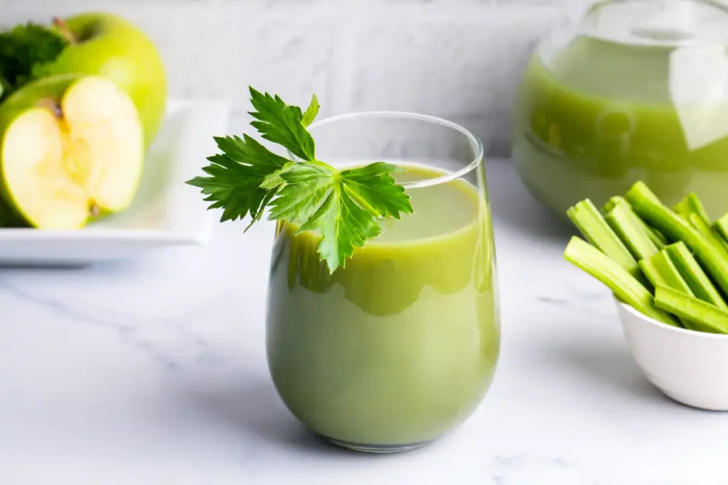 Jus de céleri vert et pommes