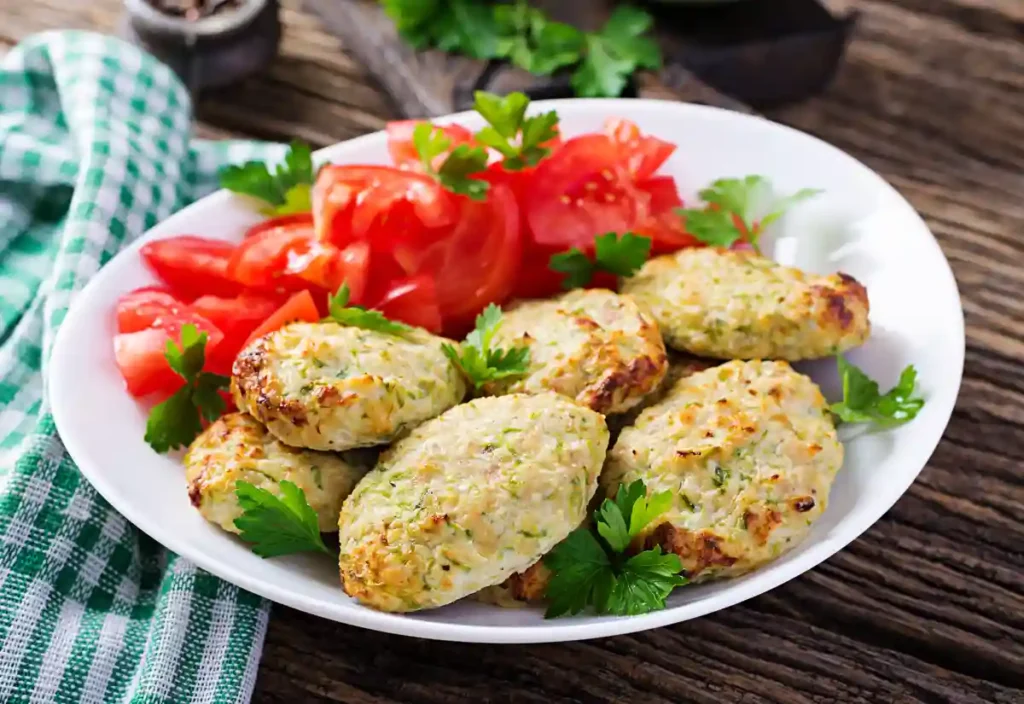 Galettes de poulet et courgettes