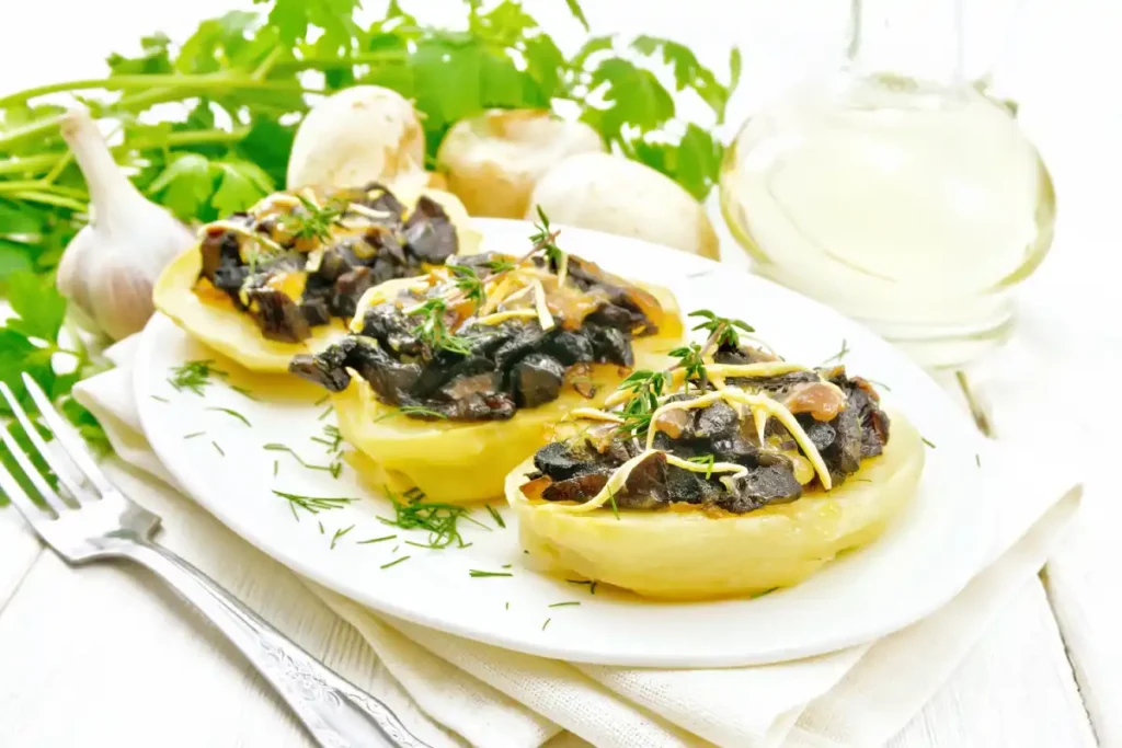 Pommes de terre farcies aux champignons