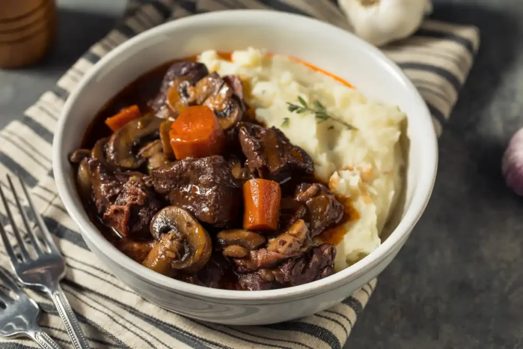 bœuf bourguignon à la mijoteuse