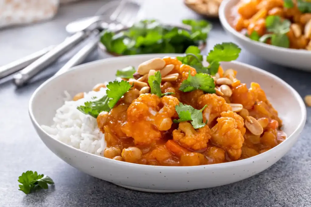 Curry de chou-fleur pois chiches et courge musquée au Cookeo