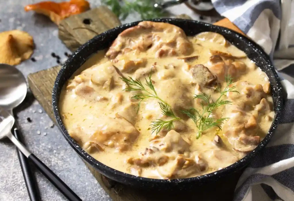 Poulet à la crème moutarde et champignons au Cookeo