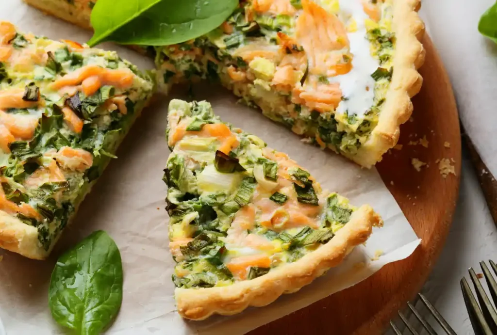 Quiche aux épinards et saumon fumé