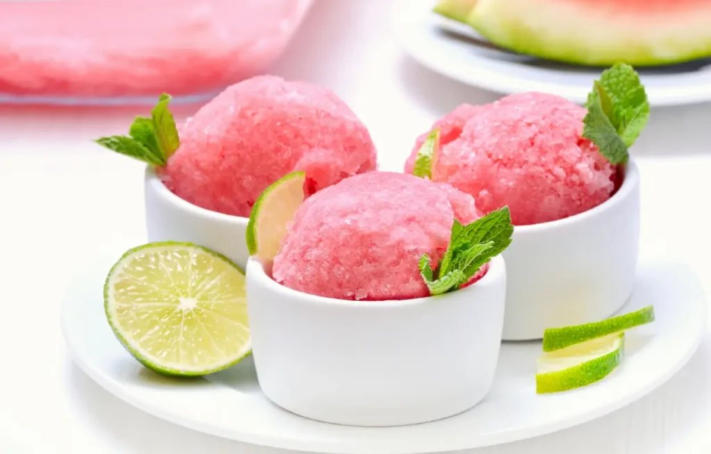 sorbet à la pastèque et citron vert