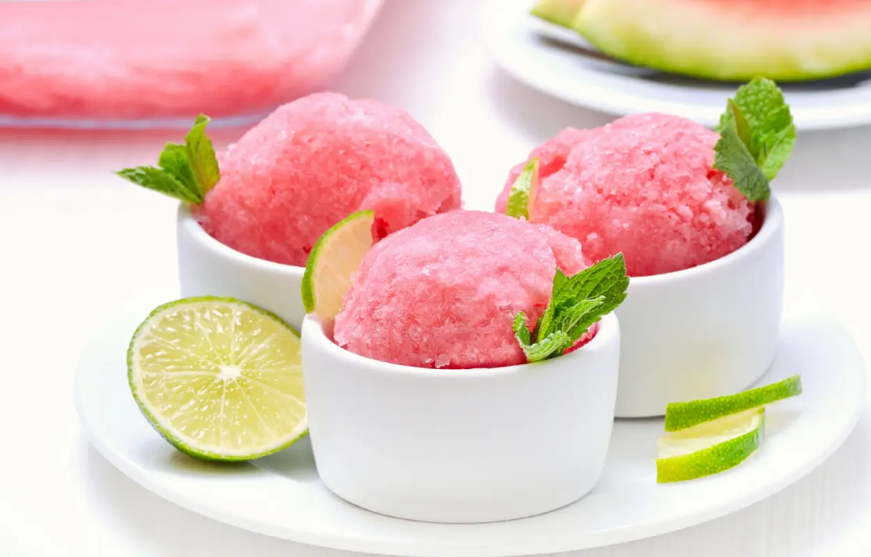 sorbet à la pastèque et citron vert