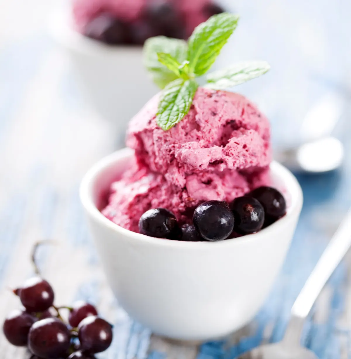 Glace au Cassis avec et sans Sorbetière